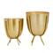 Gold Contemporary Planter, Set of 2" 6", 7"